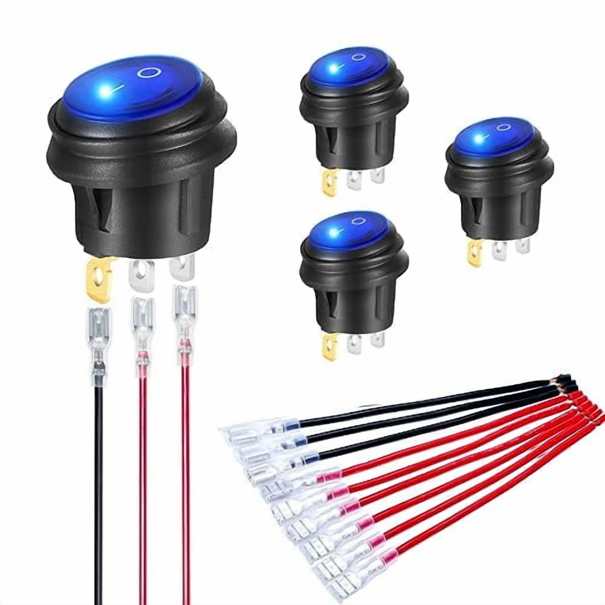 2pcs Blue Rocker Swtch Rear Lght LED Lght Bar Toggle 5 Pn for Car 2pcs Blue Rocker Swtch Rear Lght LED Lght Bar Toggle 5 Pn for Car