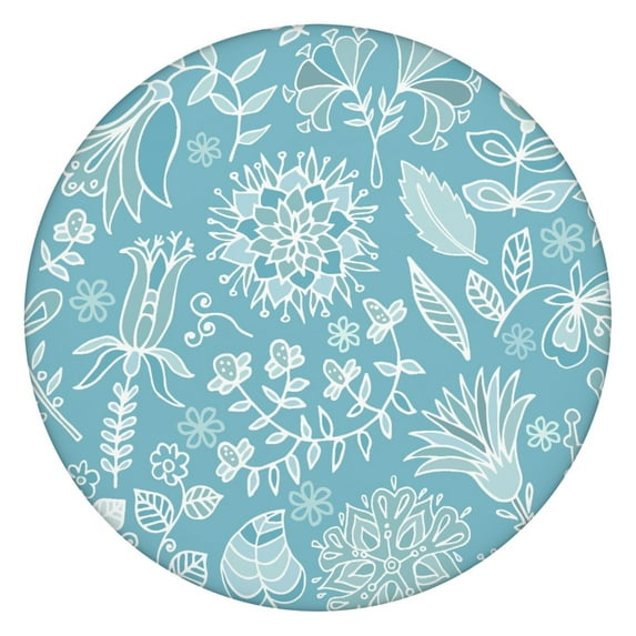 Waterproof Round Tablecloth 45–52 Inch, Elastic Fit Oxford Fabric with Paisley Style, Reusable, Easy to Wipe Off