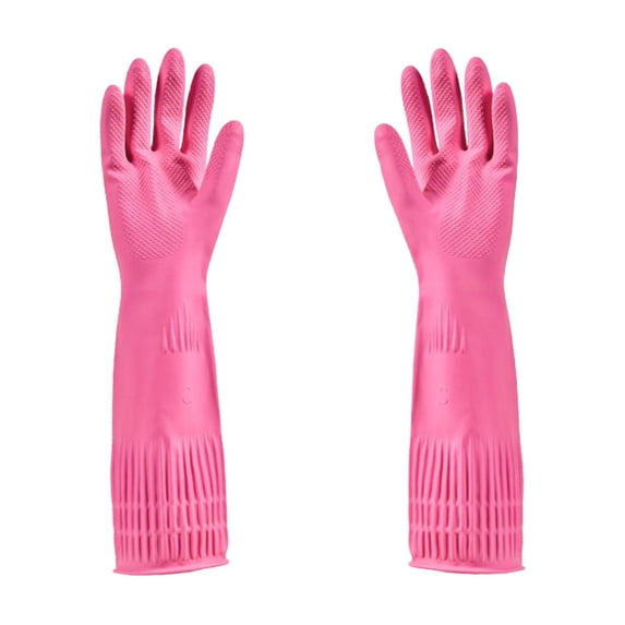 Waterproof Rubber Dishwashing Gloves, Non Slip Durable Household Cleaning Gloves, Protective Hand Gear for Kitchen Laundry and Daily Cleansing