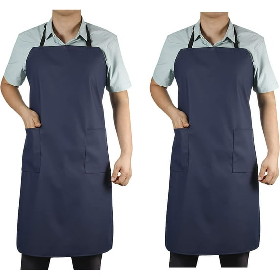 Waterproof Rubber Vinyl Apron W/ 2 Pockets - Lab Apron for DishWashing, Grooming 2Pack