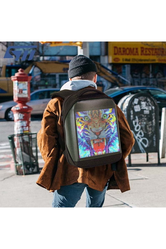 Waterproof Rucksack Fashion Led Backpack Smart Advertising Business Backpack Waterproof,17 inches