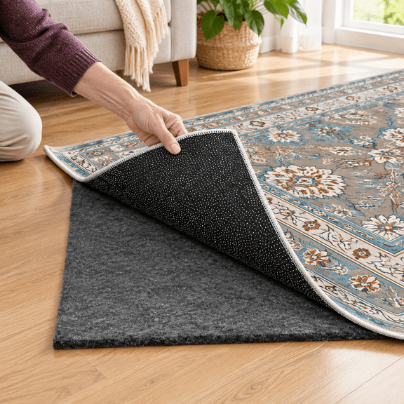 Waterproof Rug Pad 2x8 Ft 1/4" Thick Under Area Carpet Padding Non Slip Felt Pads For Hardwood Floors Protective Underlay Keeps R