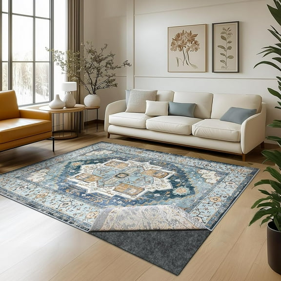 Waterproof Rug Pad, 6x9 ft Area Rug Non-Slip Carpet Pad, Non-Slip Rug Pads for All Floors and Finishes, Felt Pad for Hardwood Floors, Keeps Carpets in Place Soft and Safe