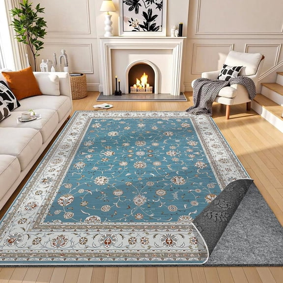 Waterproof Rug Pad, 8x10 ft Under Area Rug Carpet Pad, Non Slip Felt Rug Pads for Hardwood Floors, Keep Carpets in Place Soft and Prevent Rug from Wrinkling or Buckling