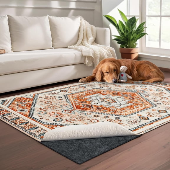 Waterproof Rug Pad 9 ft x 12 ft 1/8 in Thick Non-Slip Felt for Hardwood and All Floors