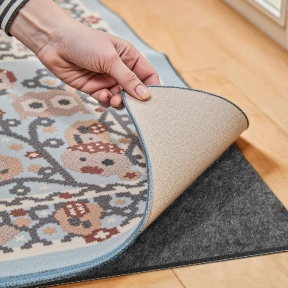 Waterproof Rug Pad, 9x12 ft Under Area Rug Carpet Pad, Non Slip Rug Pads for All Floors and Hardwood Floors Finishes, Keep Carpets in Place Soft and Prevent Rug from Wrinkling or Buckling