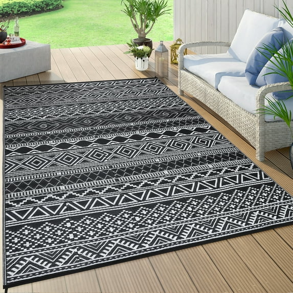 Waterproof Rugs Reversible Outdoor Rug for Patio, RV and Camping - Lightweight Non-Slip All-Weather Carpet - Indoor/Outdoor Mat