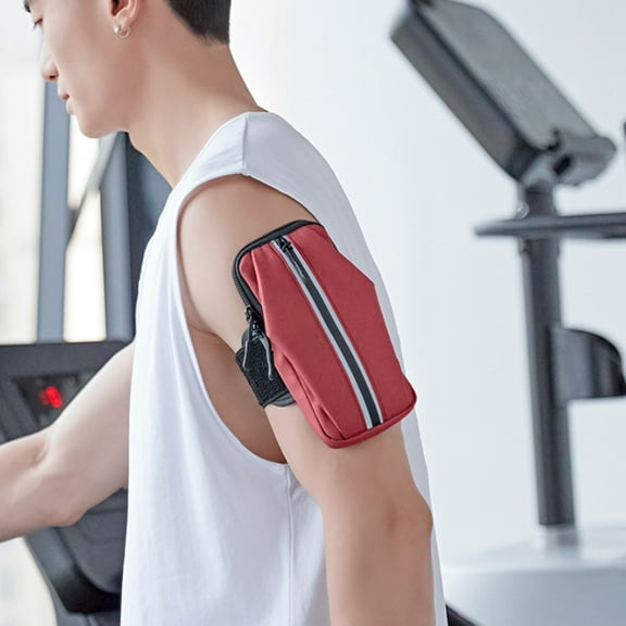Waterproof Running Phone Armband with Adjustable Strap, Reflective Strip, and Zippered Pouch for Phones Up to 7 Inches