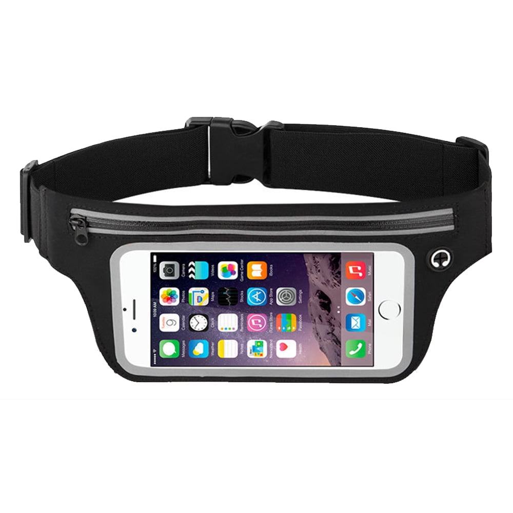 Waterproof Running Swimming Belt Fanny Pack - fits Phone & Android- Touchscreen Cover,black