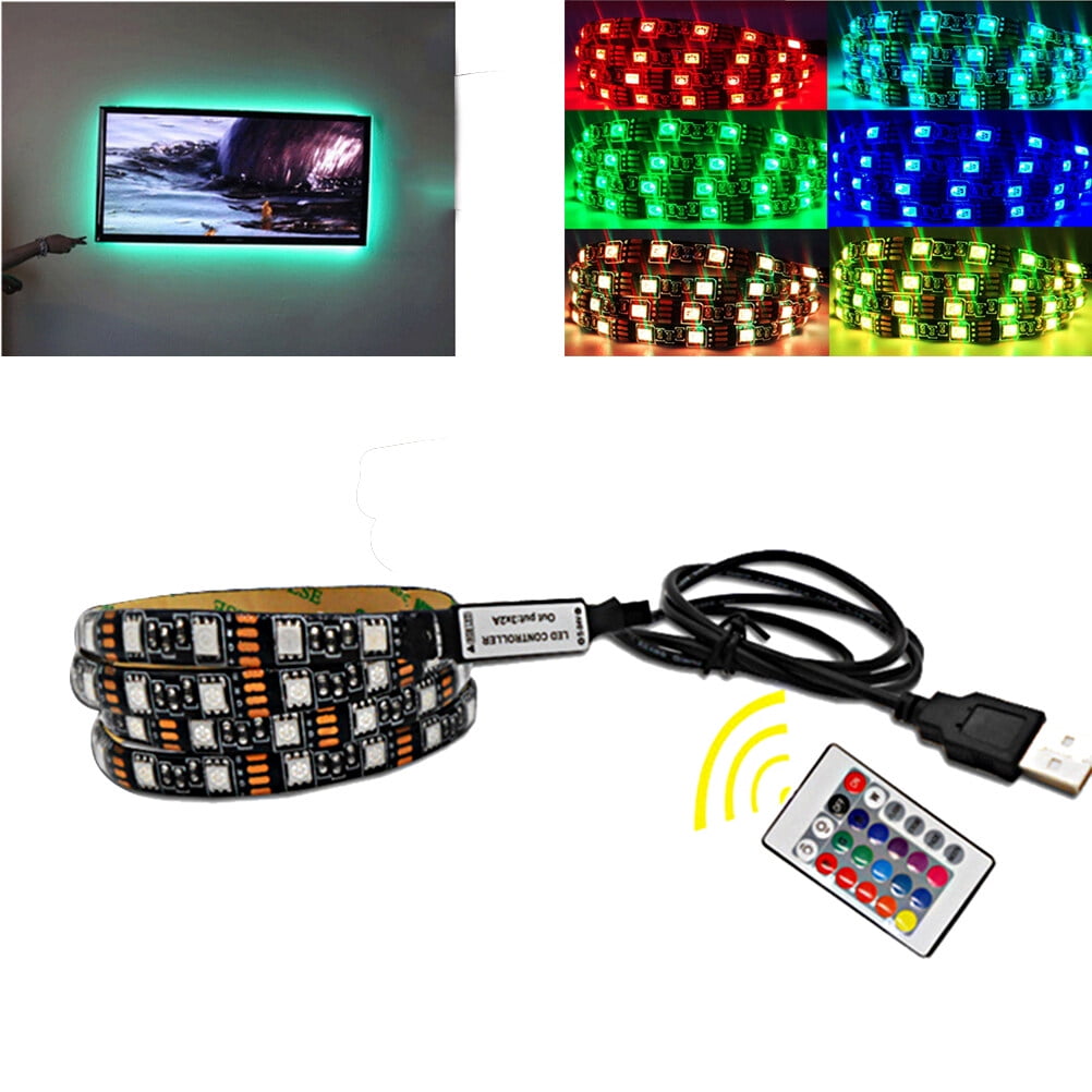 Waterproof SMD 5050 RGB LED Strip Light DC 5V USB Cable Flexible Tape