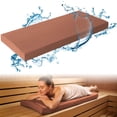 thumbnail image 1 of Waterproof Sauna Seat Cushion, Heat Insulation Sauna Mat, High-Density Pad with Removable Zipper Cover & Straps, Outdoor Bench Cushion, 42.1x18.1x3.1", Brown, 1 of 6