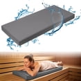 thumbnail image 1 of Waterproof Sauna Seat Cushion, Heat Insulation Sauna Mat, High-Density Pad with Removable Zipper Cover & Straps, Outdoor Bench Cushion, 42.1x18.1x3.1", Dark Gray, 1 of 7