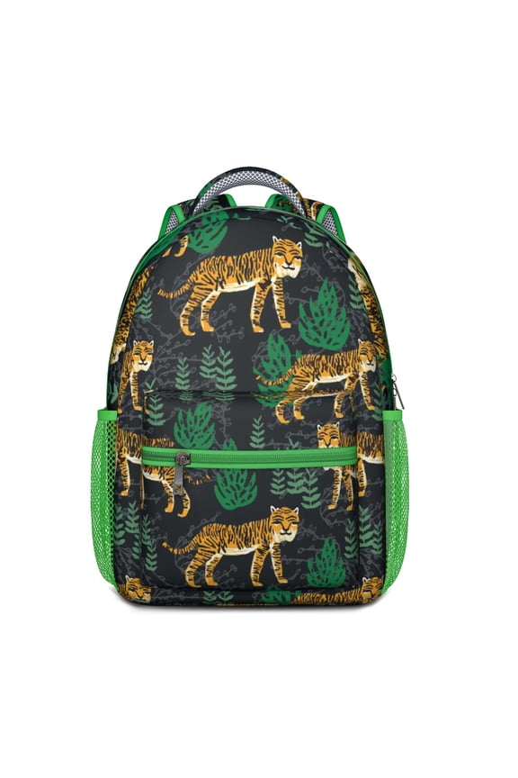 Waterproof School Backpack with Bengal Tiger Jungle Print - Ergonomic Student Backpack with Spinal Support, Breathable Straps & Durable Design for Teens & College