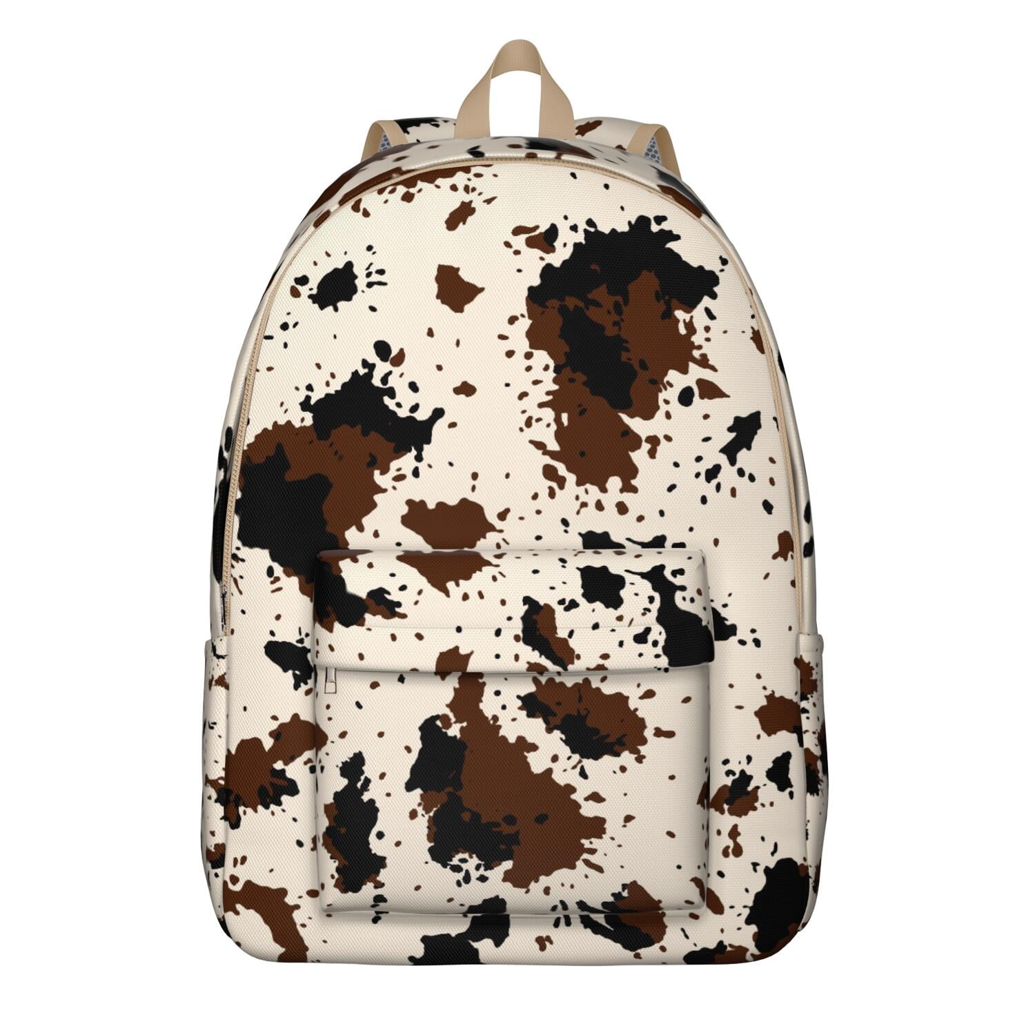 Waterproof School Backpack with Cute Black and White Cow Print – Farmhouse Rustic Design Featuring Country Style Cartoon Patterns, Durable and Lightweight for Everyday Use