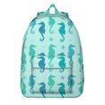 thumbnail image 1 of Waterproof School Backpack with Cute Tropical Seahorse Design, Lightweight Durable College Bookbag with Multi Pockets, Marine Life Coastal Ocean Theme for Teens & Travelers, 1 of 4
