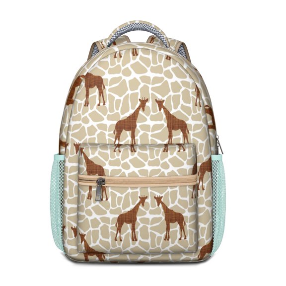 Waterproof School Backpack with Giraffe Print - Ergonomic Student Backpack for Teens, Lightweight & Durable with Spinal Support, African Grassland Wild Animal Design