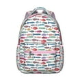 thumbnail image 1 of Waterproof School Backpack with Ocean Fish Print - Ergonomic Student Backpack for Teens, Lightweight & Durable Bookbag with Spinal Support, Breathable Mesh Straps for College & Commuters, 1 of 5