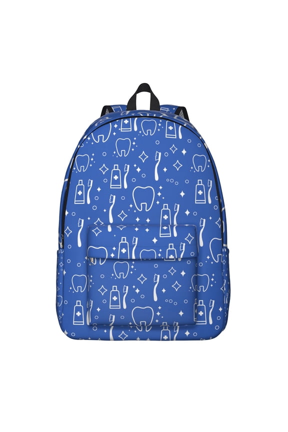 Waterproof School Backpack with Oral Care Dentist Print – Durable, Lightweight, Spacious Laptop Backpack Featuring Tooth and Teeth Pattern for Students and Everyday Use