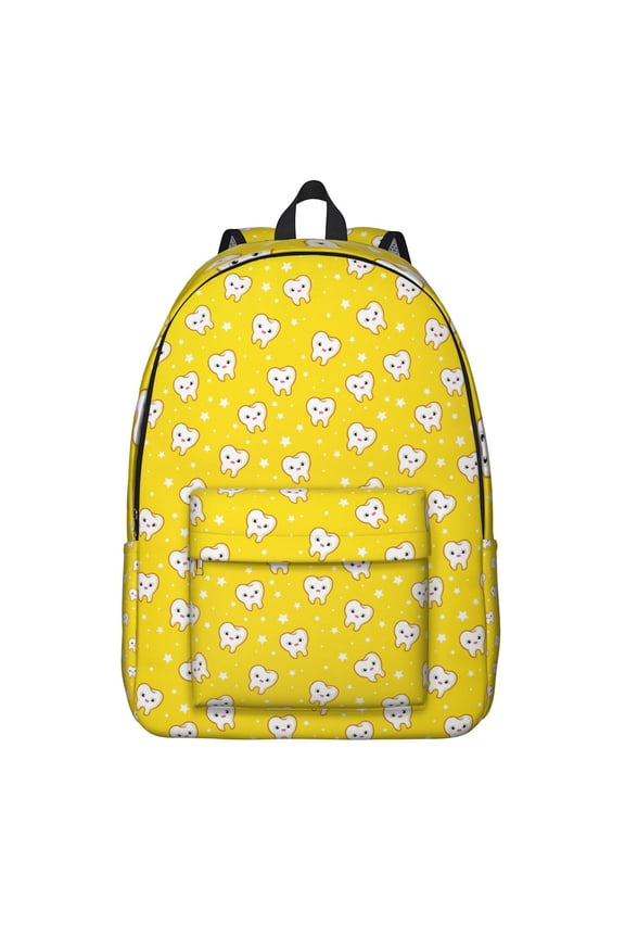 Waterproof School Backpack with Oral Care Dentist Print – Durable, Lightweight, Spacious Laptop Backpack Featuring Tooth and Teeth Pattern for Students and Everyday Use