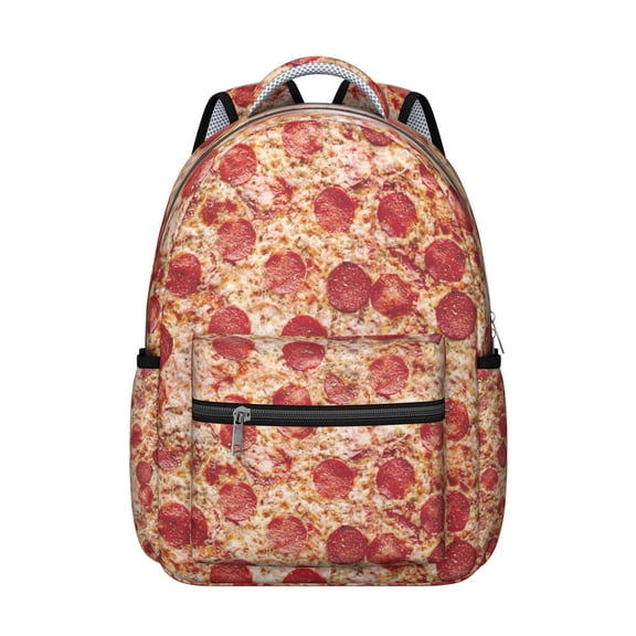 Waterproof School Backpack for Pizza Lovers - Ergonomic Student Backpack with Spinal Support, Breathable Straps & Durable Design - Funny Foodie Gift for Teens & College Students