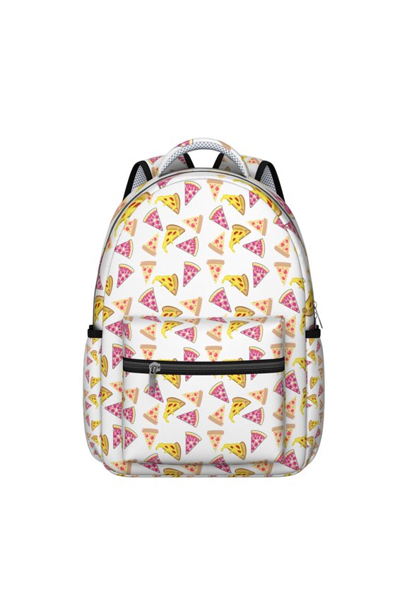 Waterproof School Backpack for Pizza Lovers - Ergonomic Student Backpack with Spinal Support, Breathable Straps & Durable Design - Funny Foodie Gift for Teens & College Students