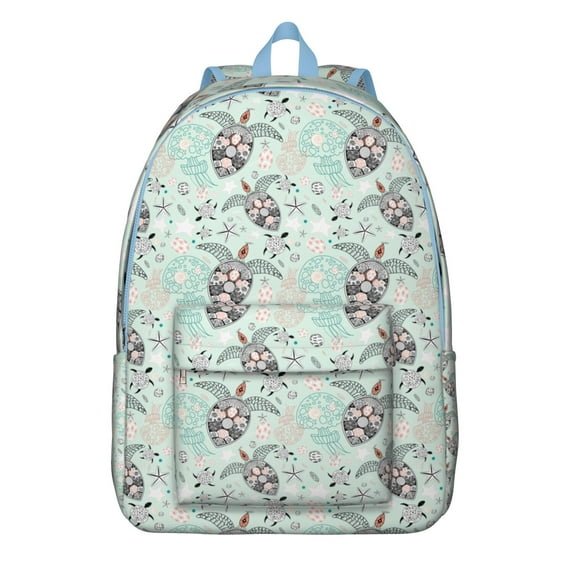 Waterproof School Backpack with Sea Turtle Cartoon, Lightweight Durable Bag with Multi Pockets for Teens, College, Travel, Ocean Life Inspired Bookbag