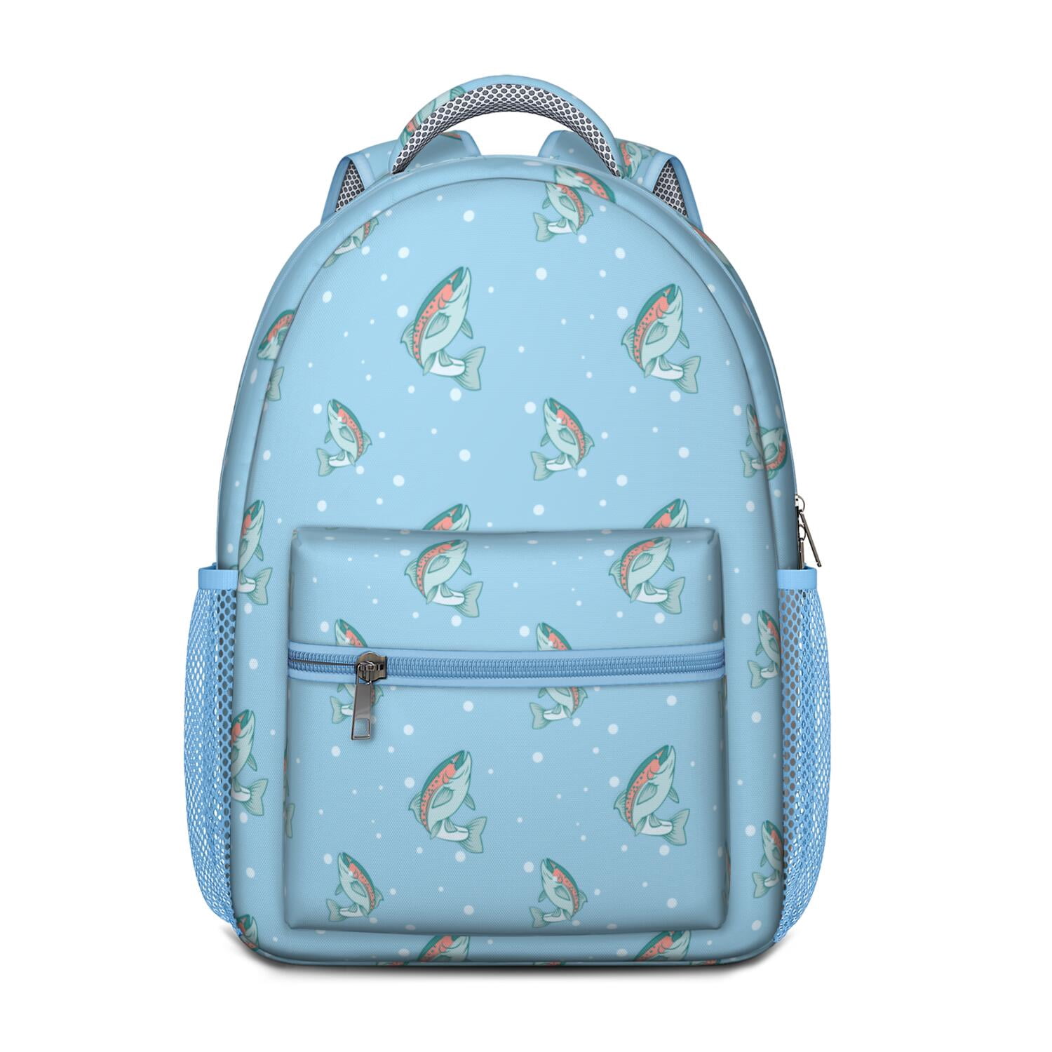 Waterproof School Backpack with Tropical Fish Print - Ergonomic Student ...