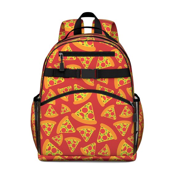 Waterproof School Backpack for Pizza Lovers - Ergonomic Travel Daypack with Breathable Design - Funny Foodie Gift for Teens