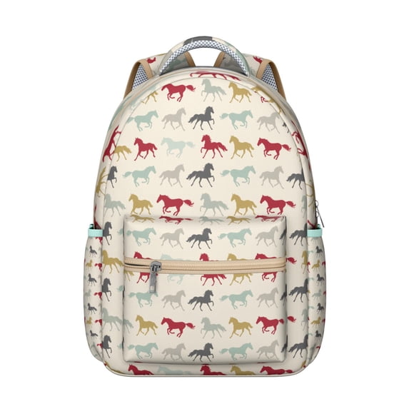 Waterproof School Backpack for s - Ergonomic Spine Support, Horse & Unicorn Print, Lightweight Durable Bookbag with Padded Straps