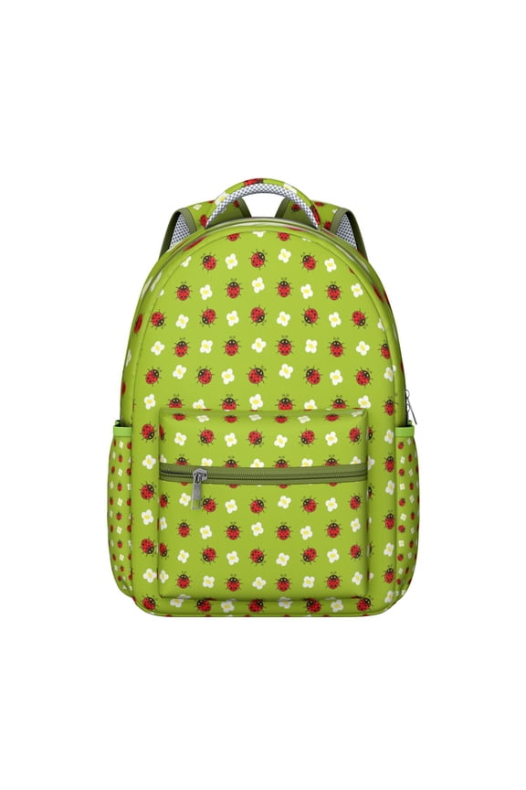 Waterproof School Backpack for s - Cute Ladybug Print Ergonomic Student Backpack with Spinal Support, Breathable Straps & Organized Storage (Red Polka Dot)
