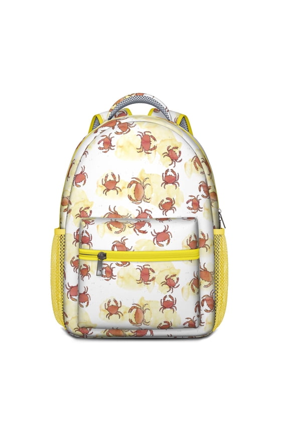 Waterproof School Backpack with Crab & Sea Life Design - Ergonomic Student Backpack with Spinal Support, Lightweight & Durable for Teens & College