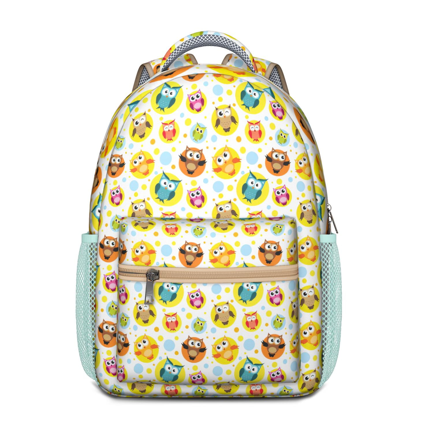 Waterproof School Backpack with Cute Owl Print - Organized Storage ...