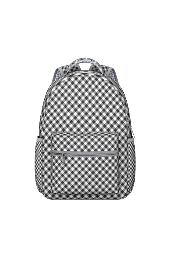 Waterproof School Backpack with Plaid Print - Ergonomic Student Backpack with Spinal Support & Breathable Straps for Teens and College Students