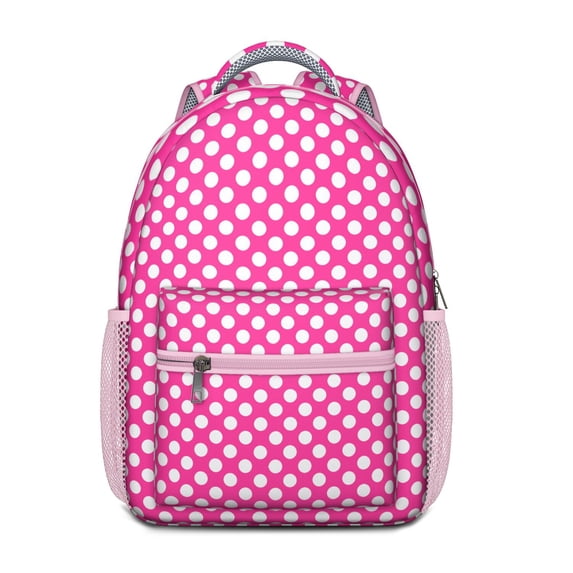 Waterproof School Backpack with Polka Dot Pattern - Ergonomic Student Backpack with Spinal Support & Breathable Straps for Teens & College Students