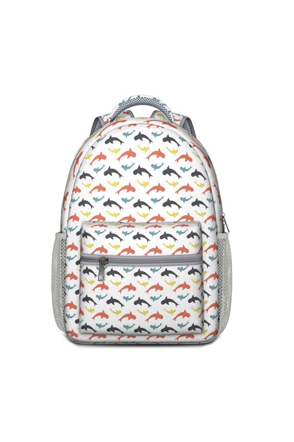 Waterproof School Backpack with Shark & Whale Design - Ergonomic Student Backpack for Teens, Lightweight & Durable, Breathable Padded Straps