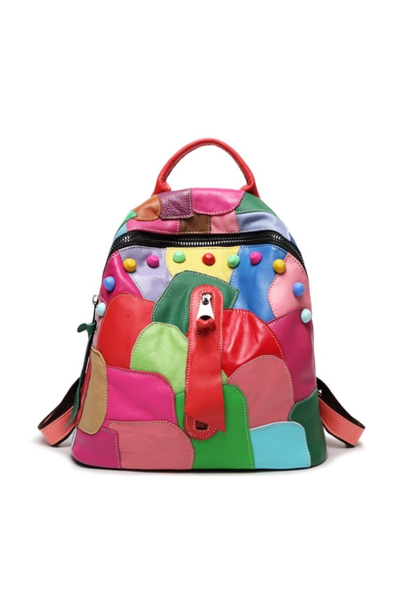 Waterproof, Scratch-Resistant, Wrinkle-Resistant Cowhide Leather Backpack, Multicolor