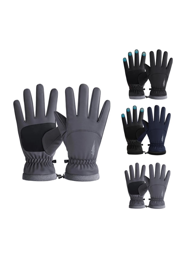 Waterproof Screentouch Gloves for Women Men Cycling Hiking with Nonslip Grip and Fleece Lining Cold Weather Protections Winter Gloves for Outdoor Activity Gray XL