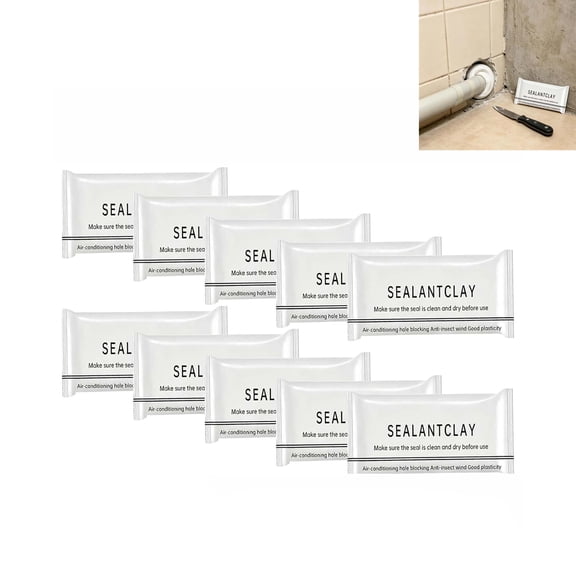 Waterproof Sealant Clay, 10 Pack Moldable Plumbers Putty, Flexible Seal Compound For Sealing Drains, Pipe Gaps And Home Plumbing Projects