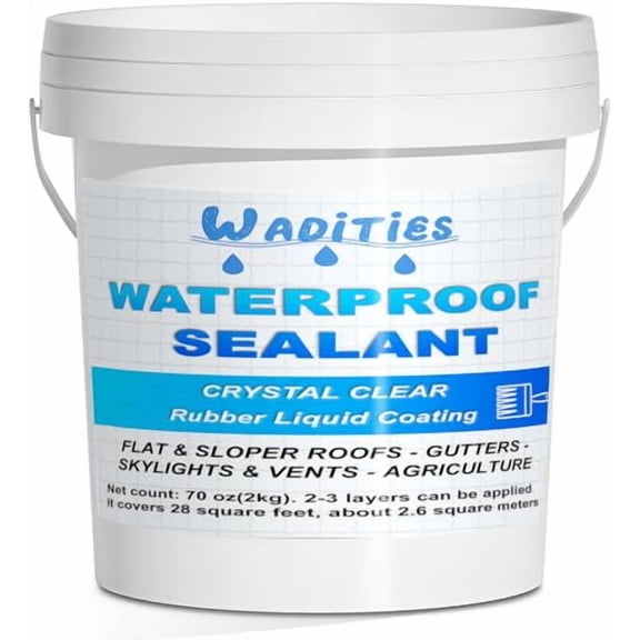 Waterproof Sealant Clear 2L(70 oz), Wall Bathroom Roof Water-Based Waterproof Coating, Invisible Repairing Leak Seal Liquid Rubber Sealant for Indoor & Outdoor$$