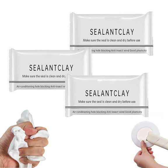 Waterproof Sealant Mastic,Repair Sealing Clay,Waterproof Duct Seal Repair Sealing Clay for Drain Connection, Wall Hole, Air Conditioning Hole Seal Putty (3PC)XX