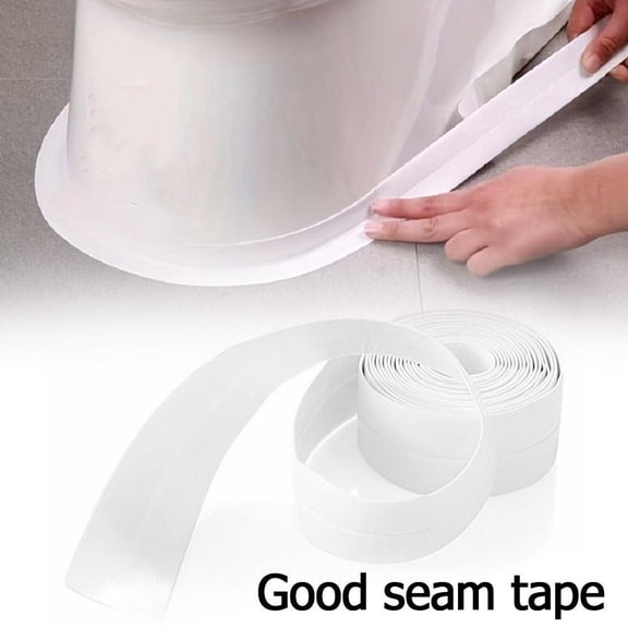 Waterproof Sealing Tape, 1.5m Anti-mold Caulk Strip, Self-adhesive Gap Tape for Kitchen Bathroom Sink Bathtub, White PVC