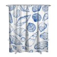 thumbnail image 1 of Waterproof Seashell Design Shower Curtain 72x84in, Durable Chun Yafang Polyester, Mold Resistant, Includes 12 Plastic Hooks, Ideal for Nautical or Ocean Themed Bathrooms, 1 of 5