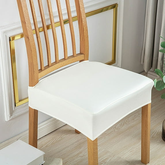 Waterproof Seat Covers for Dining Room Chairs, Pu Leather Chair Seat Slipcovers Removable Washable Dining Chair Cover White