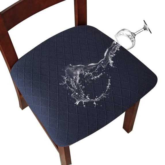 Waterproof Seat Cushion Covers, Stretch Jacquard Chair Seat Covers Washable Dining Room Seat Slipcovers Removable Kitchen Chair Protector(16"-20",H)
