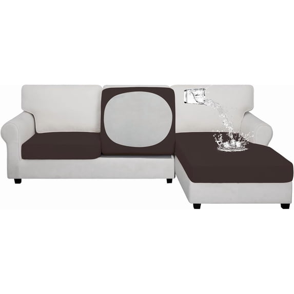 Waterproof Sectional L Shape Couch Cushion Covers Chocolate - Walmart.com