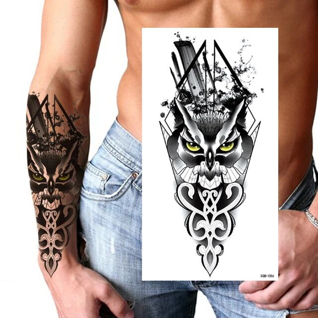 Waterproof Semitemporary Tattoo Stickers For Men Arm Body Art Long