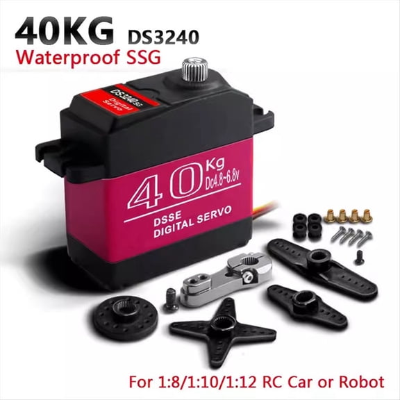 Waterproof Servo 40Kg High Torque Metal Gear Digital Servo for 1:8/1:10/1:12 RC Car Robot 180