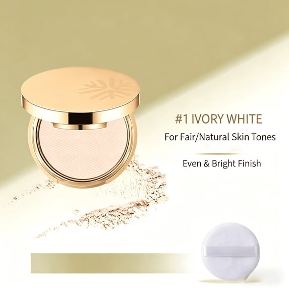 Waterproof Setting Matte Powder Compact, 10g, Matte Oil Control Flawless Foundation Powder, Long Lasting Full Coverage Face Concealer, Controls Shine, Smooth Fine Lines