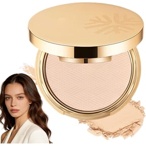 Waterproof Setting Matte Powder Compact - Oil Control Foundation Powder, Long Lasting Face Concealer, Shine Control, Minimizes Fine Lines, Lightweight Buildable Coverage