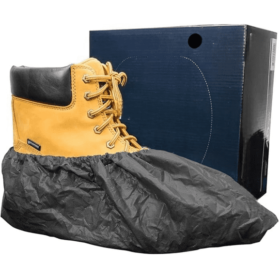 Waterproof Shoe Covers Disposable Non Slip Extra Large Boot Cover - (40 Pairs) (Black)$$